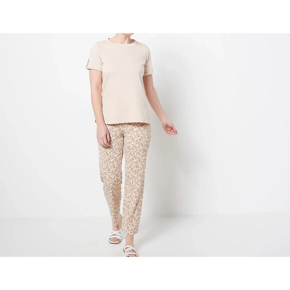 Womens Isaac Mizrahi Live Pull On Pebble Pants Red Pink XSP XS P Petite New - Picture 2 of 5